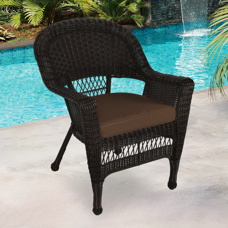Chaise de patio avec coussins Arliss, Espresso, Brun