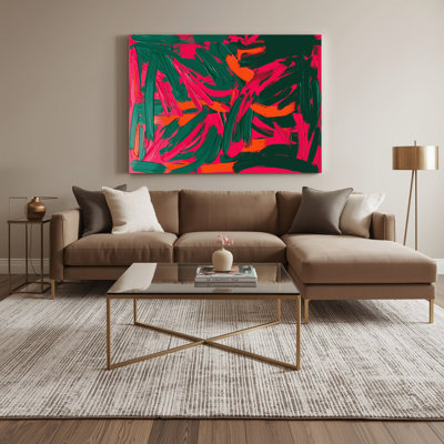 «Neo Expressionism 53», art mural sur toile rouge