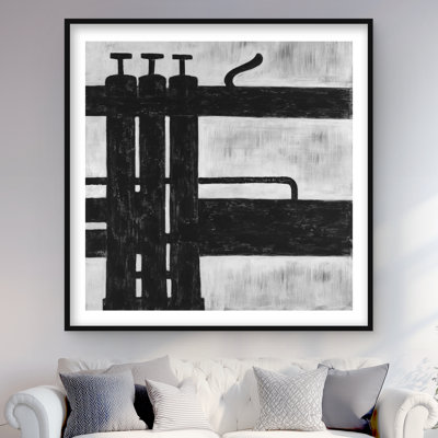 Trumpet Pistons - Musical Matted Print for Home Decor