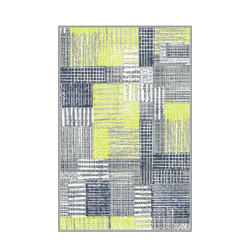 Stylish Woven Carpet (4 x 6 ft), 100% Polyester, 0.4 in Pile Height | Antibacterial, Non-Slip Underside | Machine Washable, 3D Digital Printing | Perfect for Living Room, Bedroom, and Home Decor