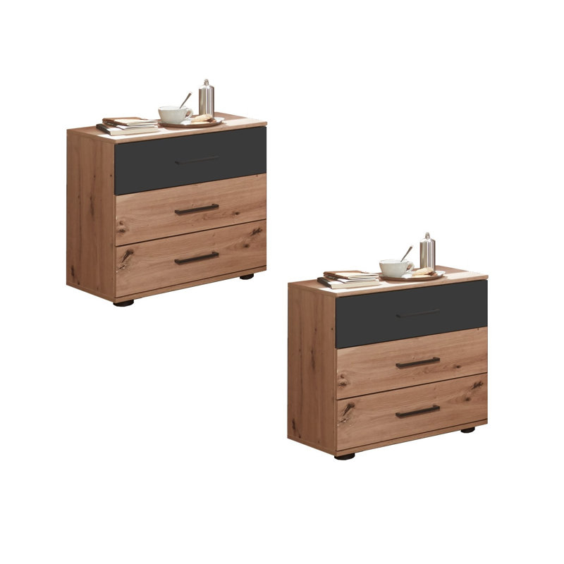 Loftis 104cm W Solid + Manufactured Wood Bedside Table