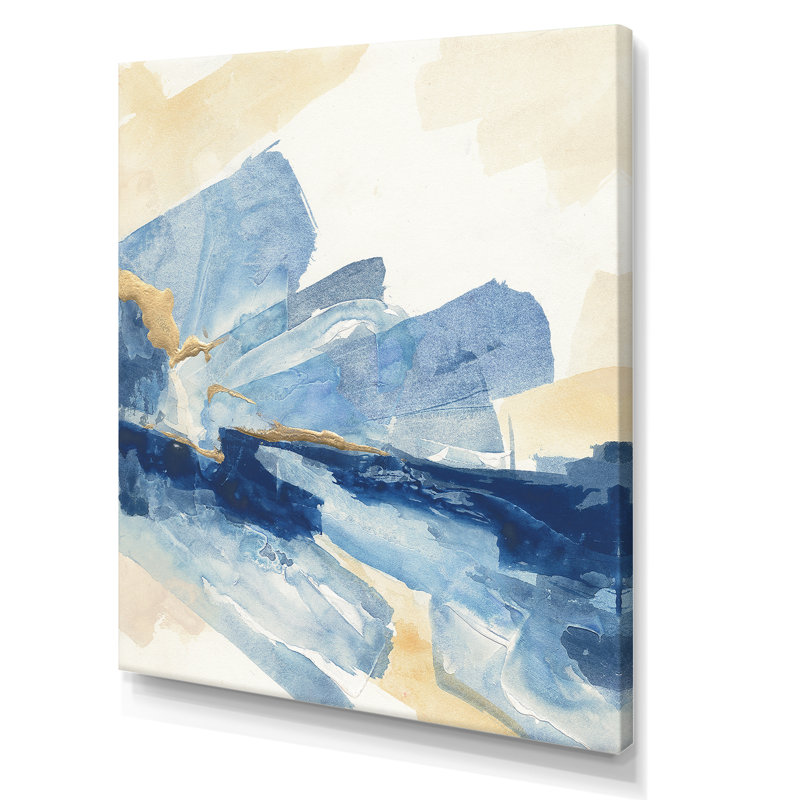 «Gold Indigo I», reproduction d'art sur toile tendue, H 32 po x l 24 po x P 1 po
