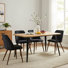Ensemble de salle à manger moderne Negin 5 pièces 63 po avec table à bords naturels aspect bois et chaises rembourrées