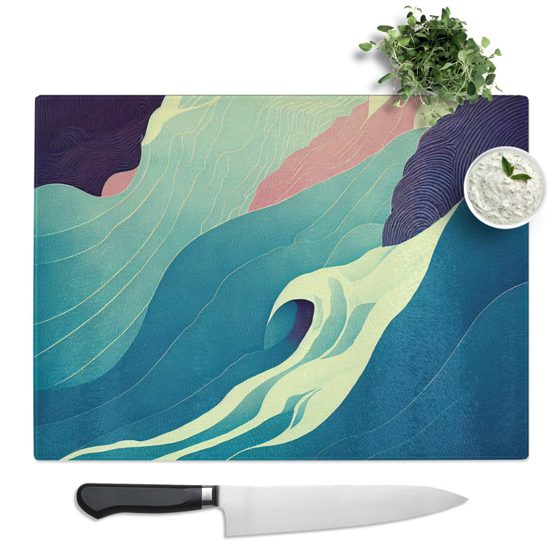 Abstract Design  Glass Chopping Board