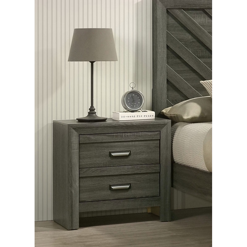 Table de bout de table de chevet contemporaine 1Pc avec deux tiroirs de rangement