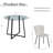 35.4" Tempered Glass Round Table Set with 4 Fabric Upholstered Chairs for Kitchen, Dining Room, Living Room-1967794799