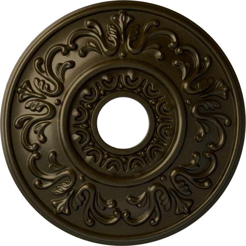 Endurathane Sellek Ceiling Medallion, 18 1/2"OD x 7/8"ID x 1 1/2"P (Fits Canopies up to 1 1/8")Hand-Painted Cloud Burst Crackle Finish
