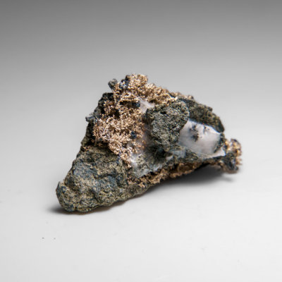 Silver On Calcite Crystal Cluster  Matrix From Bouismas Mine, Zagora, Morocco