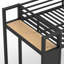 Metal Loft Bed with Wardrobe, Storage Shelves & Pegboard