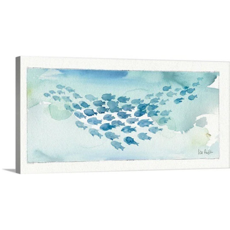 «Sea Life IV» par Lisa Audit, reproduction d'art, H 30 po x l 60 po, Toile tendue, Sans cadre