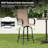 Patio Swivel Texteline Quick-dry Foam Non-Padded Outdoor Bar Stools with High Back-1061881340