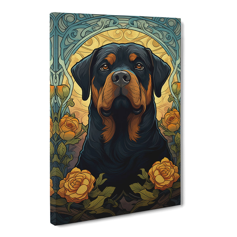Rottweiler Nouveau - No Frame Print, 76cm H x 50cm W x 3cm D