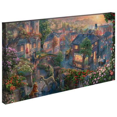 «Disney Lady and The Tramp» par Thomas Kinkade Studios - impression