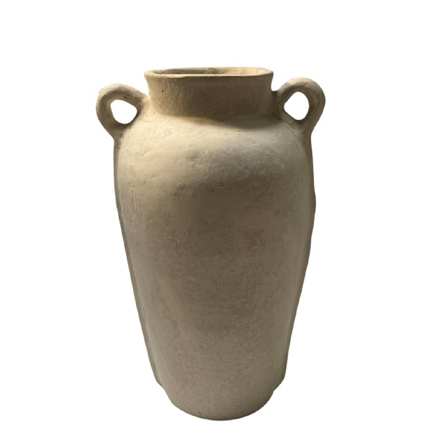 Terracotta Vase Natural Black H 16.3" & Dia 8.5", White