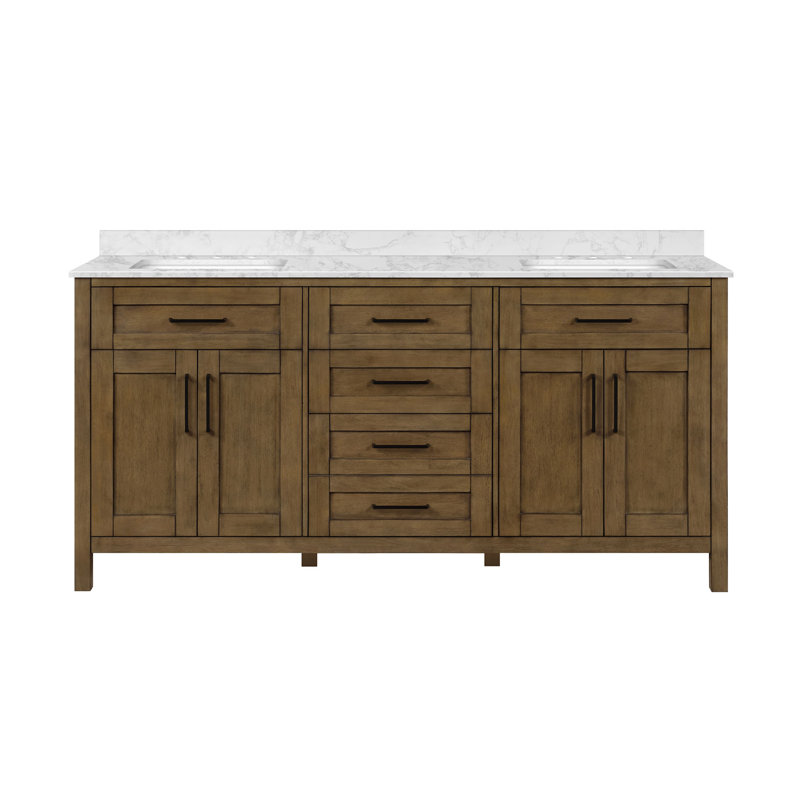 Jaylea 72.05 " W Freestanding Standard Free Standing 2 Double Vanity Bathroom Vanity With Engineered Marble Top