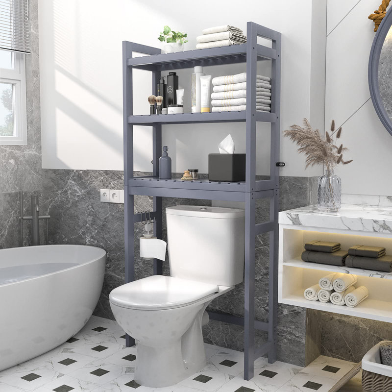 Heydar Bamboo Over The Toilet Storage, Gray