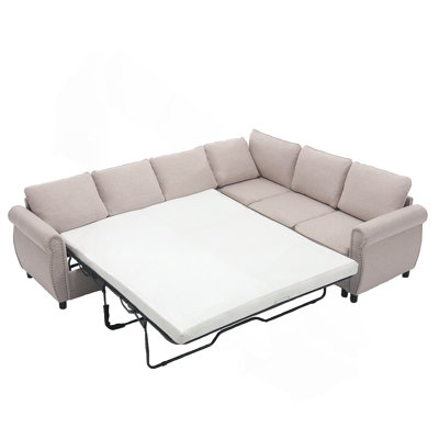 Sleeper Sofa, 2 In 1 Pull Out Couch Bed,6 Seater Sofa Bed, L Shaped Sleeper