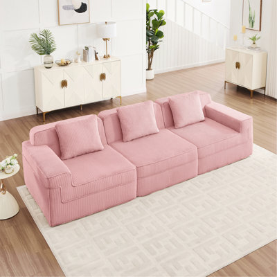 Indoor Sofa, Modular 3 Seat Boneless Sofa, Cloud Sectional Couch With Deep Seat, Modern Design And Throw Pillows For Ultimate Comfort And Relaxation