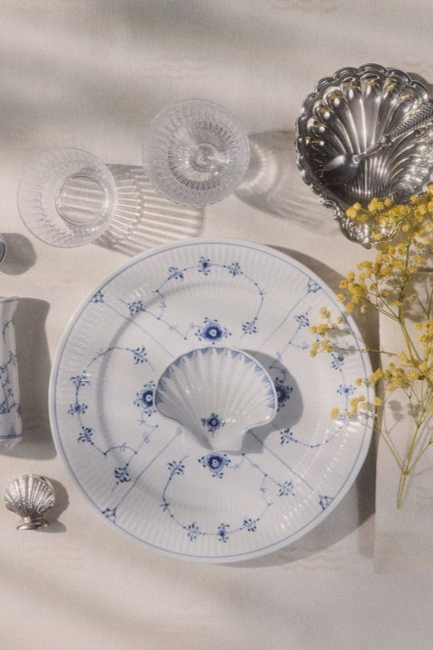 Blue Fluted Plain Collection