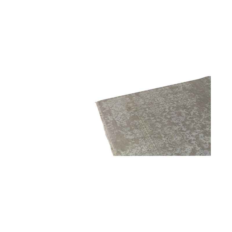 Hand-Knotted High-Quality Silver and Aqua Area Rug