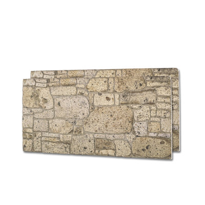 3D Faux Stone Wall Panels, Set of 2 (Covers 11 Sq Ft), 20" x 40" Foam Wall Cladding for Interior & Exterior Accent Walls