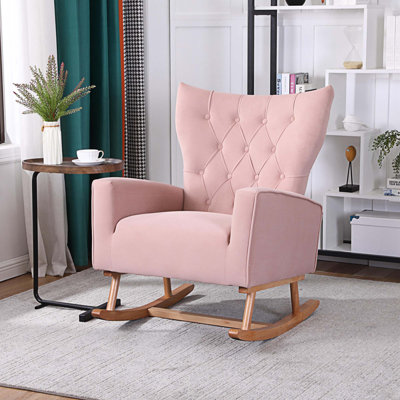 Chaise berçante en bois massif et manufacturé