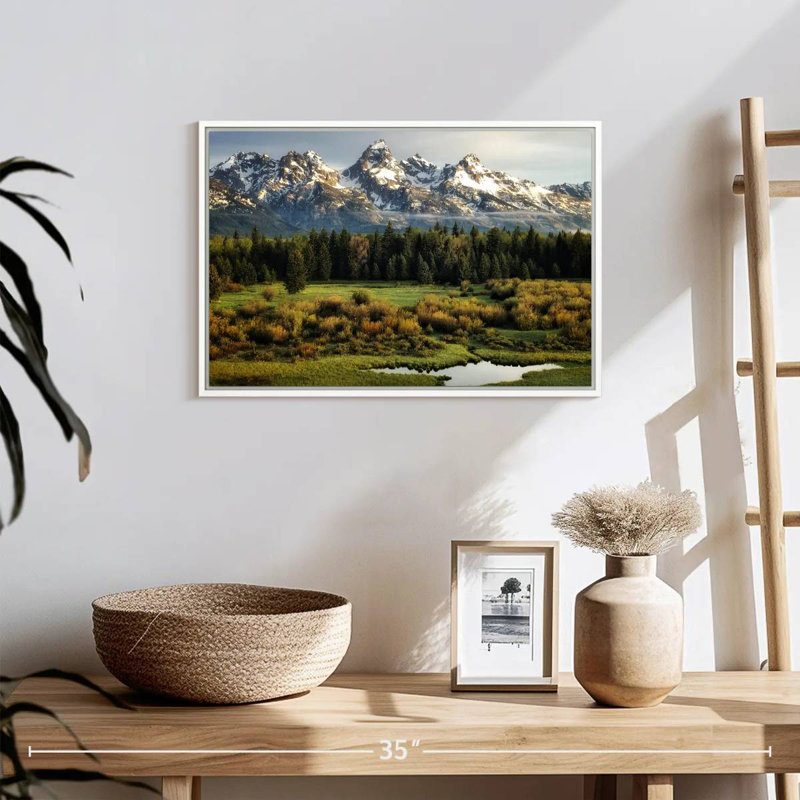 Grand Teton Beauty, Cadre flottant blanc, 19 po x 13 po