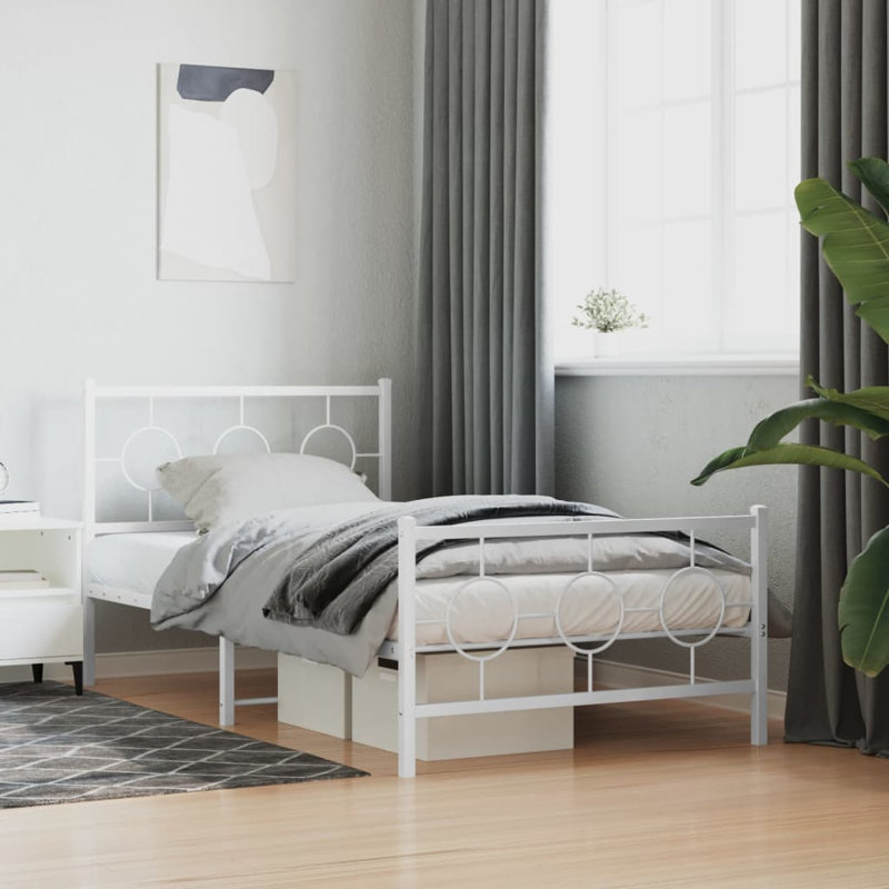 Metal Open-Frame Bed, Twin XL, White