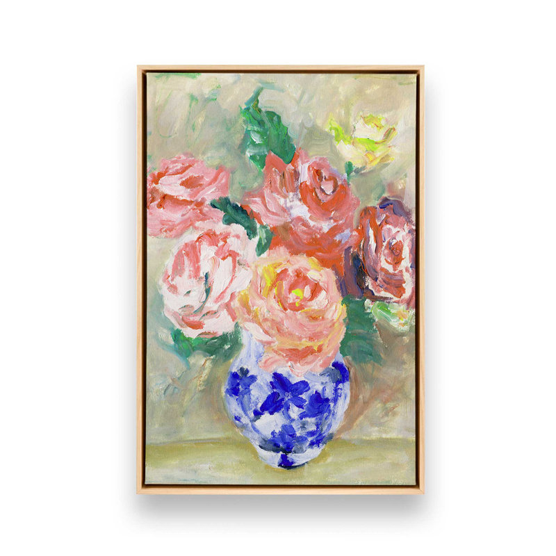«The Procelain Rose II» par Melissa Wang, reproduction d'art, H 16 po x l 12 po, Tanné
