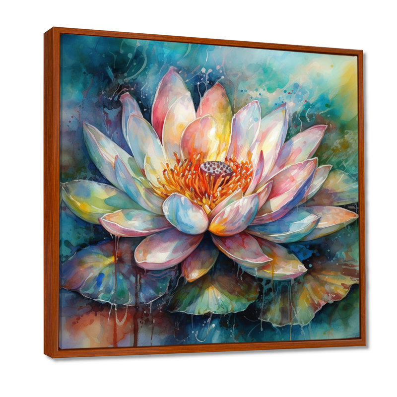 Impression sur toile, H 16 po x l 16 po x P 1 po, Cadre flottant brun