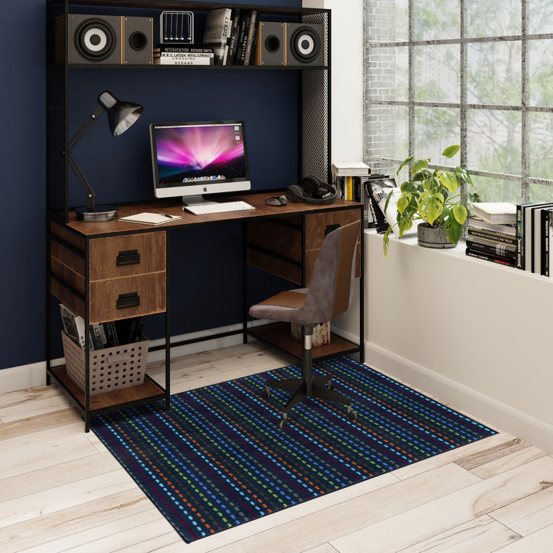 Atterson Code Pop Kids Rug 40" X 55" – Plush Polyester Area Rug With Non-Slip Backing, Colorful Dotted Stripe Design For Bedroom Or Playroom