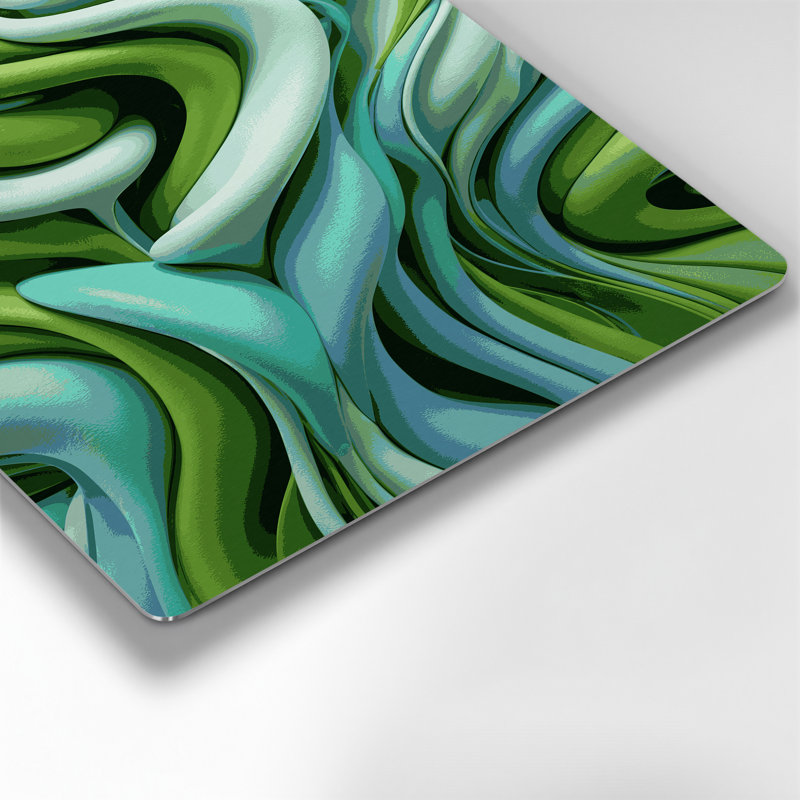 «Biomorphic Abstraction 48», art mural en métal vert, H 11 po x l 14 po