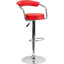 Tabouret de bar contemporain en vinyle réglable en hauteur avec accoudoirs et base en chrome-111236763-19920406-111236762