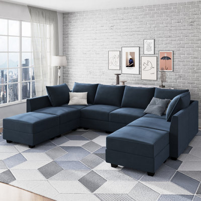 Tremee U Shaped Modular Velvet Sectional Couch