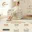 Fauteuil d'appoint pliant 2 en 1, fauteuil à billes convertible moelleux en canapé-lit, canapé-lit simple multifonctionnel pour le salon et les petits espaces, beige -1545516282