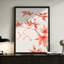 Feuilles et graines d'érable rouge moderne et abstrait sur une branche, style Aquarelle. Art mural 24 "x 36" avec cadre en bois noir