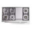 ILVE Professional Plus II 48 cuisinière à double combustible, 8 brûleurs scellés, plaque chauffante (blanc)-192050350-192050349