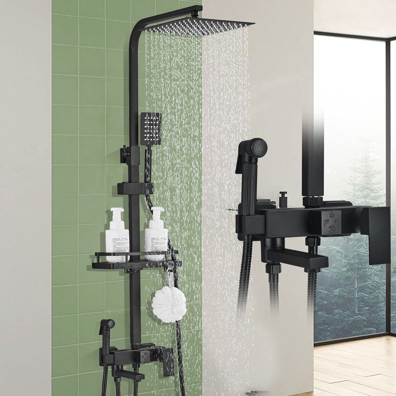 Gabrylly Shower System, 10 Inches Rain Shower Heads With Handheld