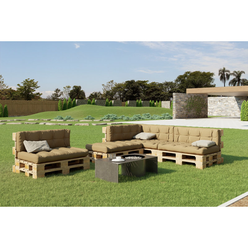 Seat and Back Cushion, 120cm H x 80cm W x 16cm D, Taupe