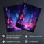Synthpop City Modern Neon Futuristic Cityscape Large Wall Art Poster Print Thick Paper 18X24 Inch