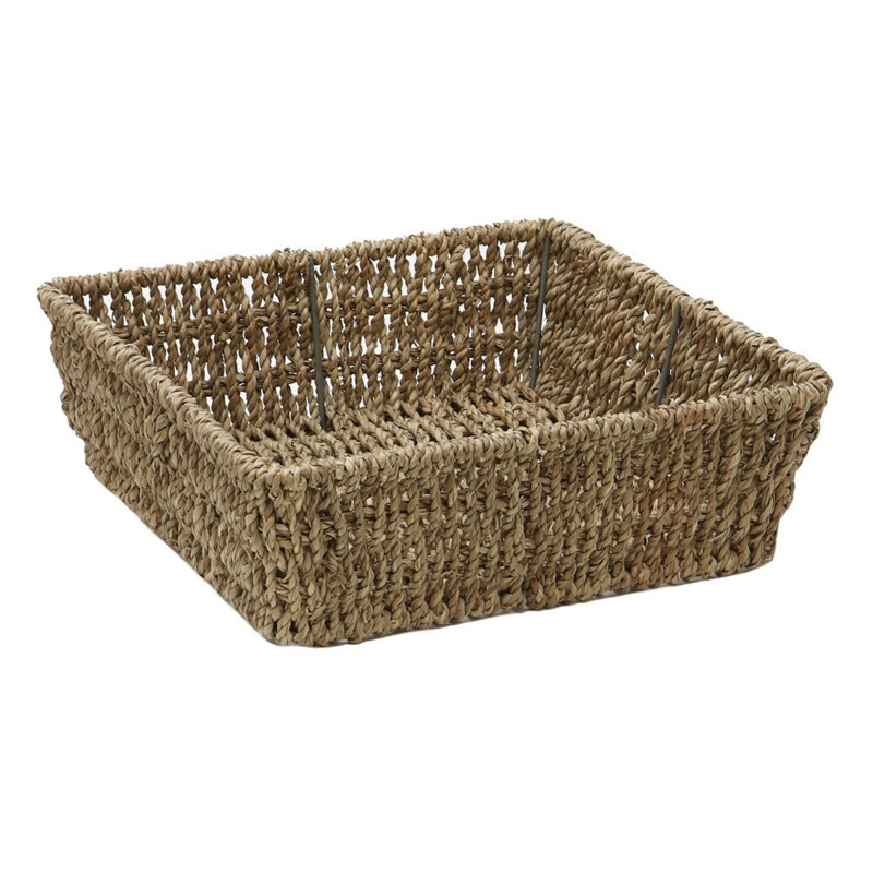 JVL SEAGRASS WITH METAL FRAME Decorative Basket