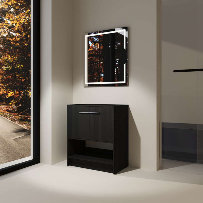 Meuble-lavabo autoportant 30 po, armoire à 2 portes en chêne noir, meuble-lavabo 30 po en contreplaqué nature, armoire avec 2 portes, poutre