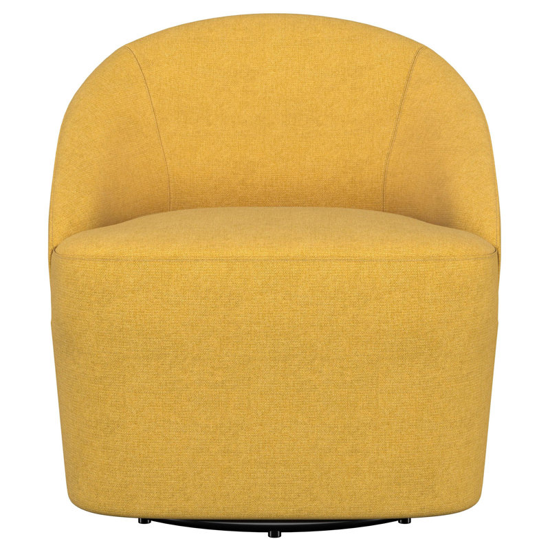 Chaise pivotante d'appoint Toril rembourrée jaune moutarde chasseur, Jaune
