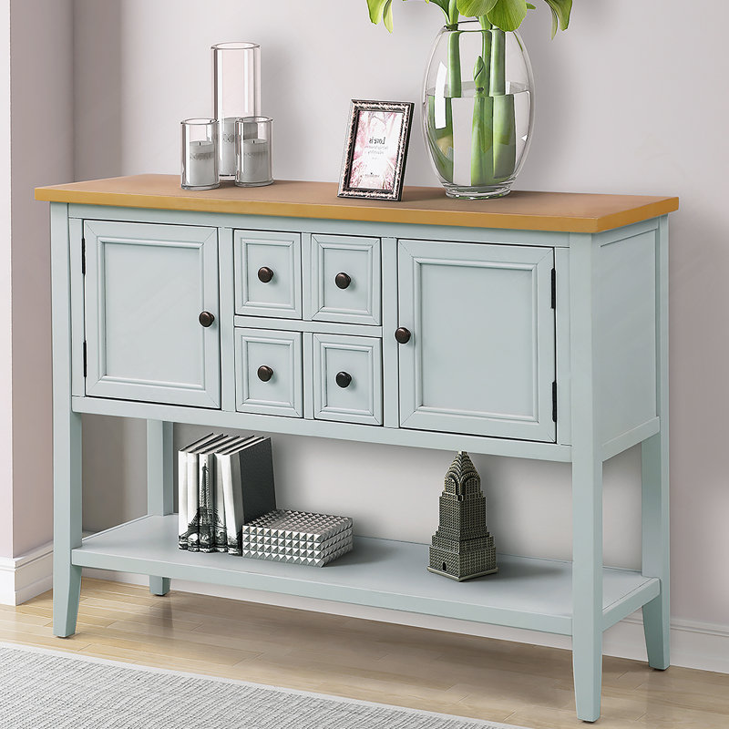 Buffet avec tablette inférieure Cambridge Series Buffet, Bleu / Brun