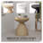 Guruvansh 17" Wide Round Fiberstone Side End Table – Tapered Hourglass Pedestal Accent Table for Patio, Balcony, or Living Room-1201245541