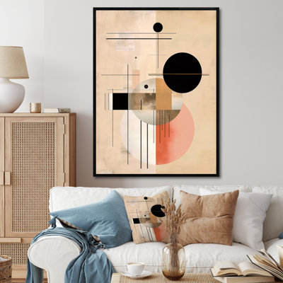 Géométrie beige en mouvement V sur toile