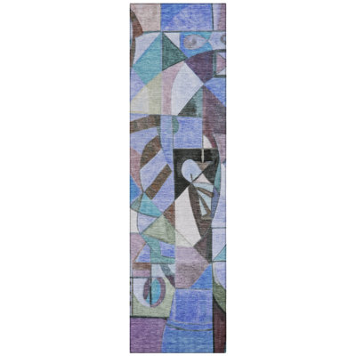 Machine Washable Indoor/Outdoor Xhevrie Green Rug
