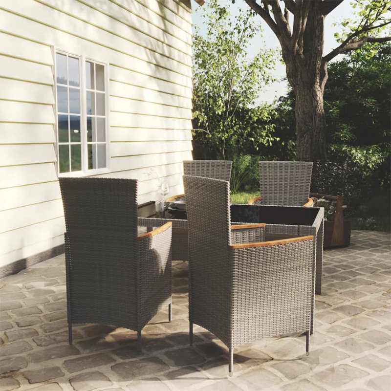 Ensemble repas pour 8 personnes Ziba, 4,  H 29,5 po x L 35,4 po x l 35,4 po, Gris / Brun