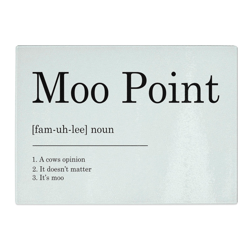 Moo Point Typography Chopping Board, 28.5cm W x 39cm L