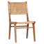 Emo Natural Finish Teak And Natural Woven Rattan High Back Dining Side Chair